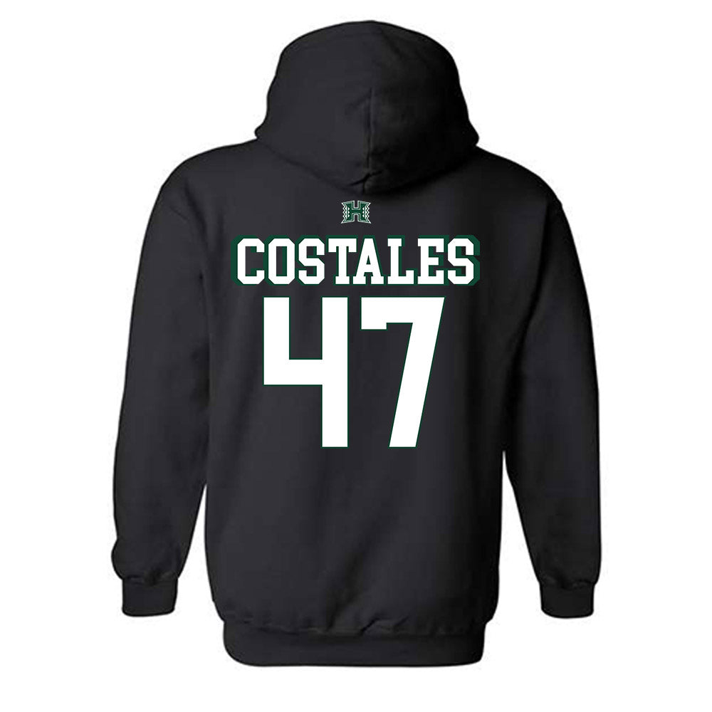 Hawaii - NCAA Football : Kingston Costales - Sports Shersey Hooded Sweatshirt-1