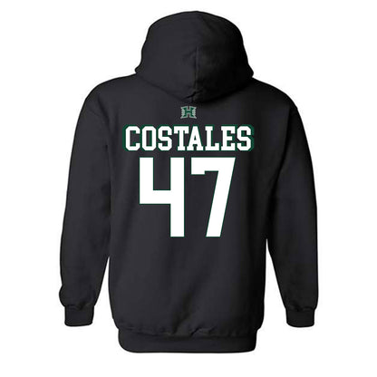 Hawaii - NCAA Football : Kingston Costales - Sports Shersey Hooded Sweatshirt-1
