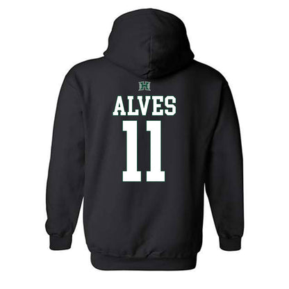 Hawaii - NCAA Football : Devin Alves - Sports Shersey Hooded Sweatshirt-1