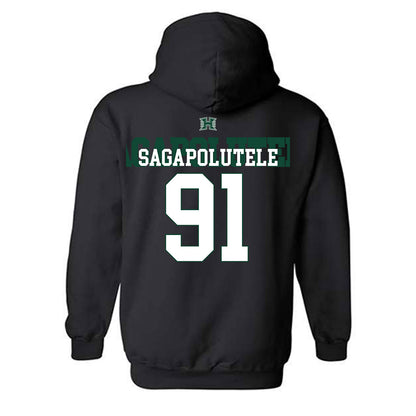Hawaii - NCAA Football : Joshua sagapolutele - Sports Shersey Hooded Sweatshirt-1