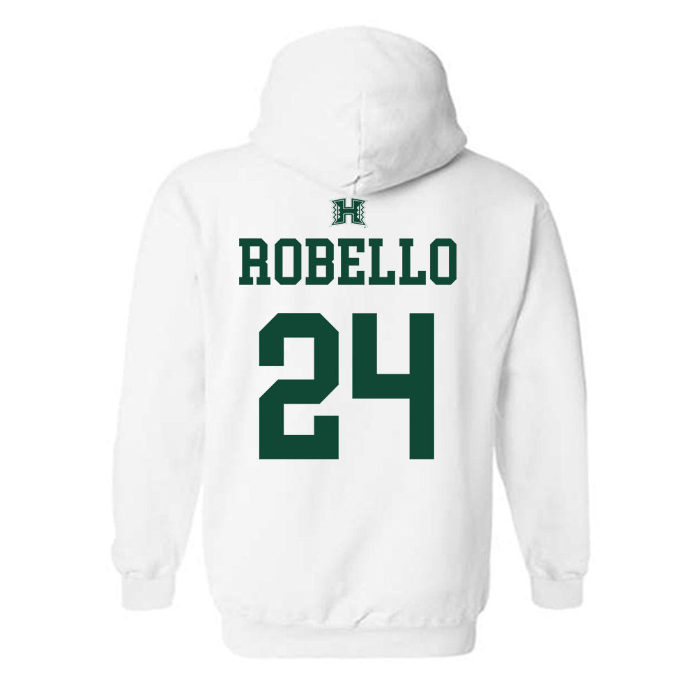 Hawaii - NCAA Baseball : Hekili Robello - Sports Shersey Hooded Sweatshirt-1