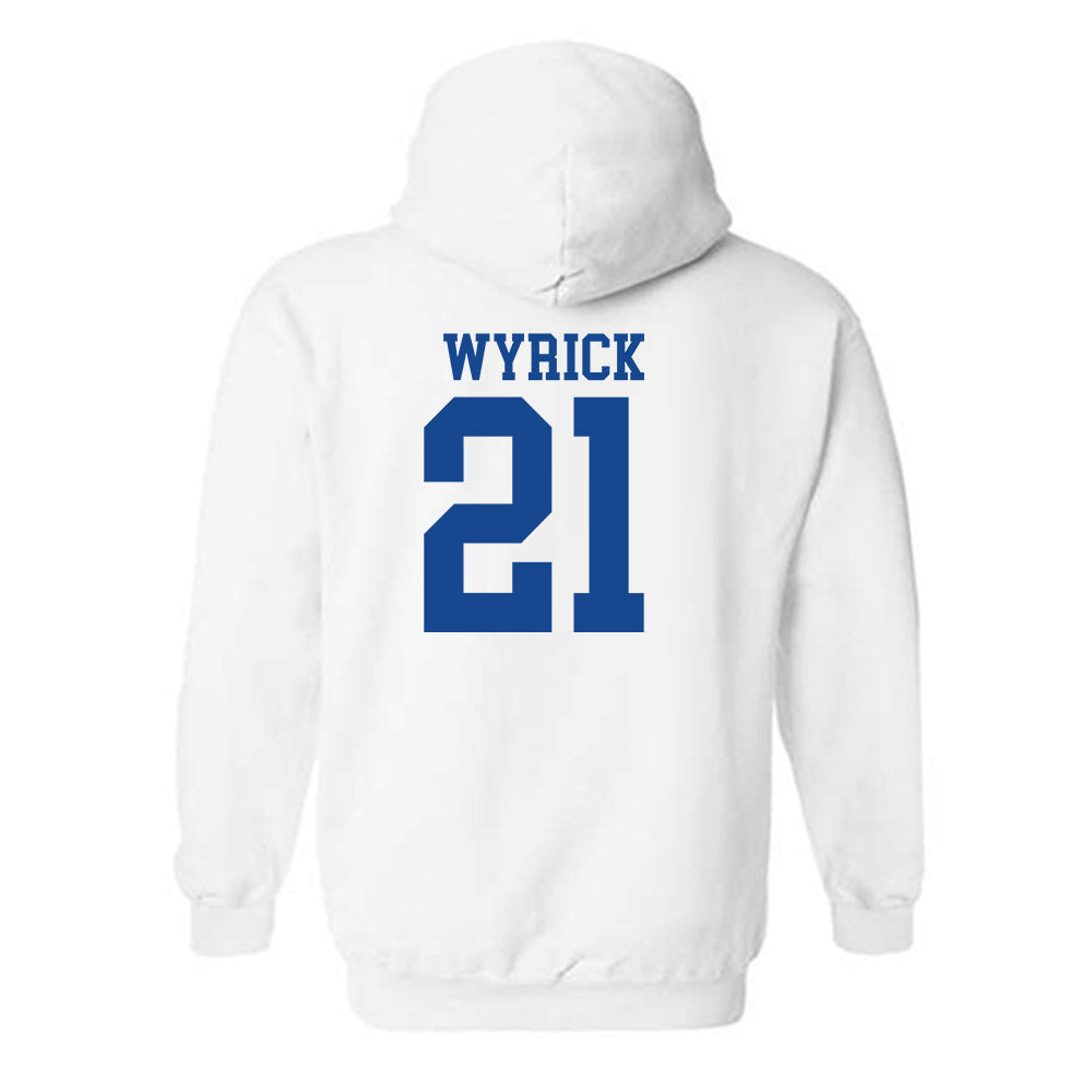SMU - NCAA Football : Jimmy Wyrick - White Hooded Sweatshirt-1