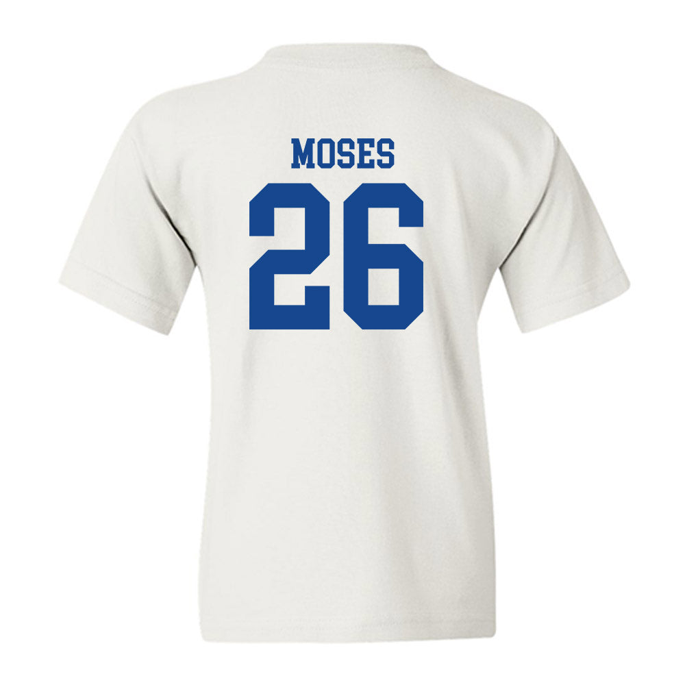 SMU - NCAA Football : Jaylen Moses - White Youth T-Shirt-1
