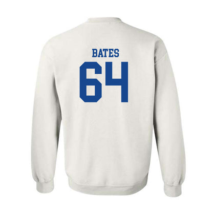 SMU - NCAA Football : Joshua Bates - White Crewneck Sweatshirt-1