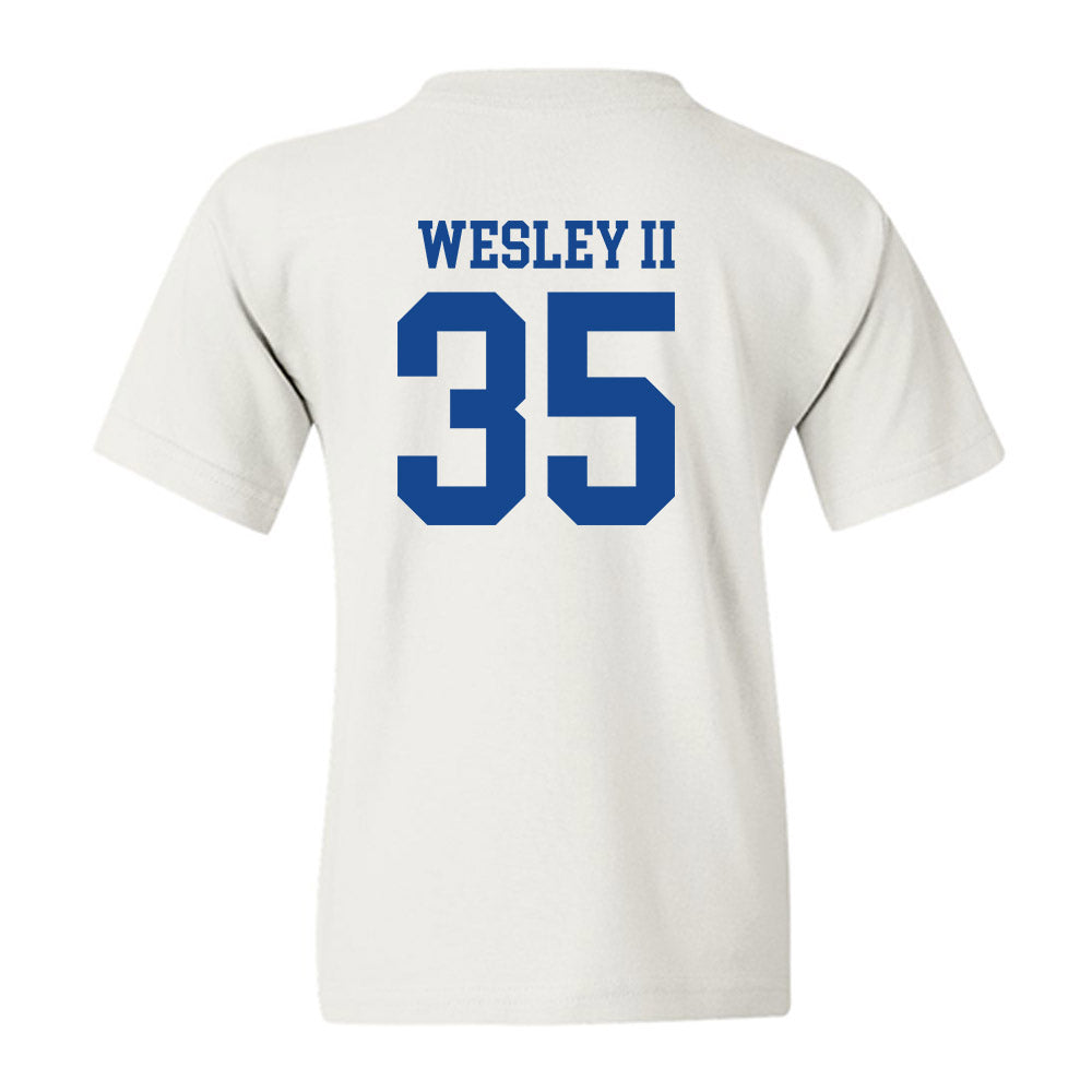 SMU - NCAA Football : Dante Wesley II - White Youth T-Shirt-1