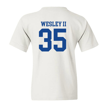 SMU - NCAA Football : Dante Wesley II - White Youth T-Shirt-1