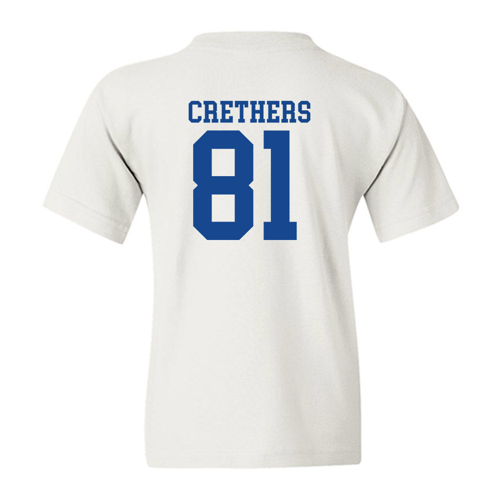SMU - NCAA Football : Ty Crethers - White Youth T-Shirt-1
