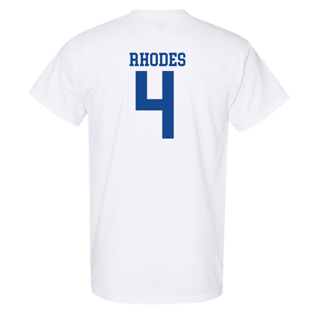SMU - NCAA Football : Link Rhodes - White T-Shirt-1