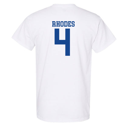SMU - NCAA Football : Link Rhodes - White T-Shirt-1