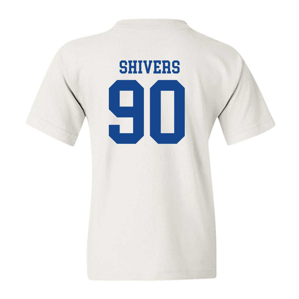 SMU - NCAA Football : Jalen Shivers - White Youth T-Shirt-1