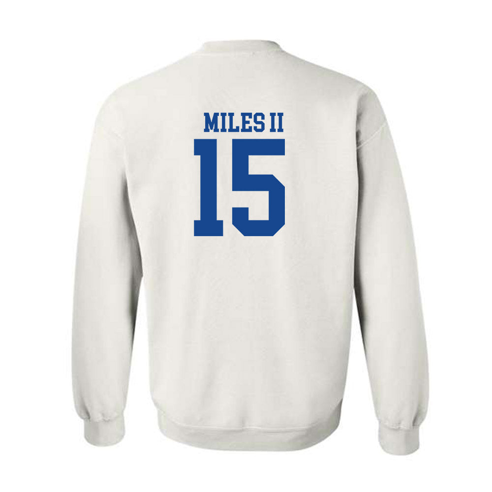 SMU - NCAA Football : Aljour Miles II - White Crewneck Sweatshirt-1