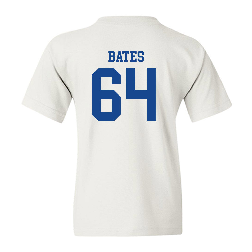 SMU - NCAA Football : Joshua Bates - White Youth T-Shirt-1
