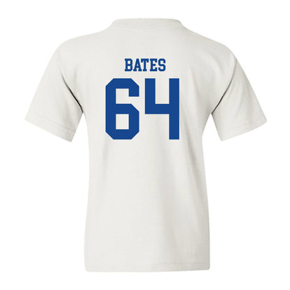 SMU - NCAA Football : Joshua Bates - White Youth T-Shirt-1