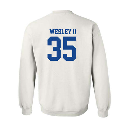 SMU - NCAA Football : Dante Wesley II - White Crewneck Sweatshirt-1