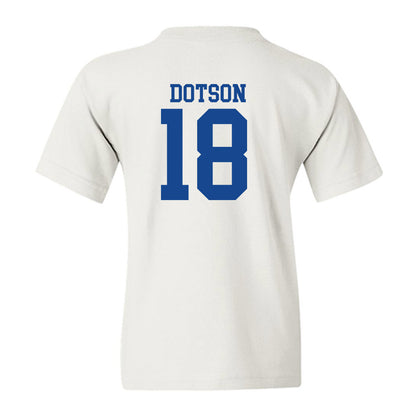 SMU - NCAA Football : KD Dotson - White Youth T-Shirt-1
