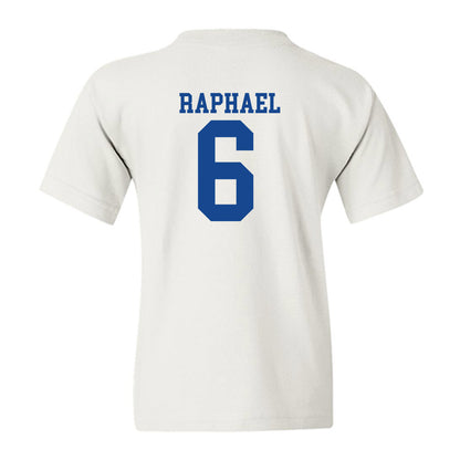 SMU - NCAA Football : Kendrick Raphael - White Youth T-Shirt-1