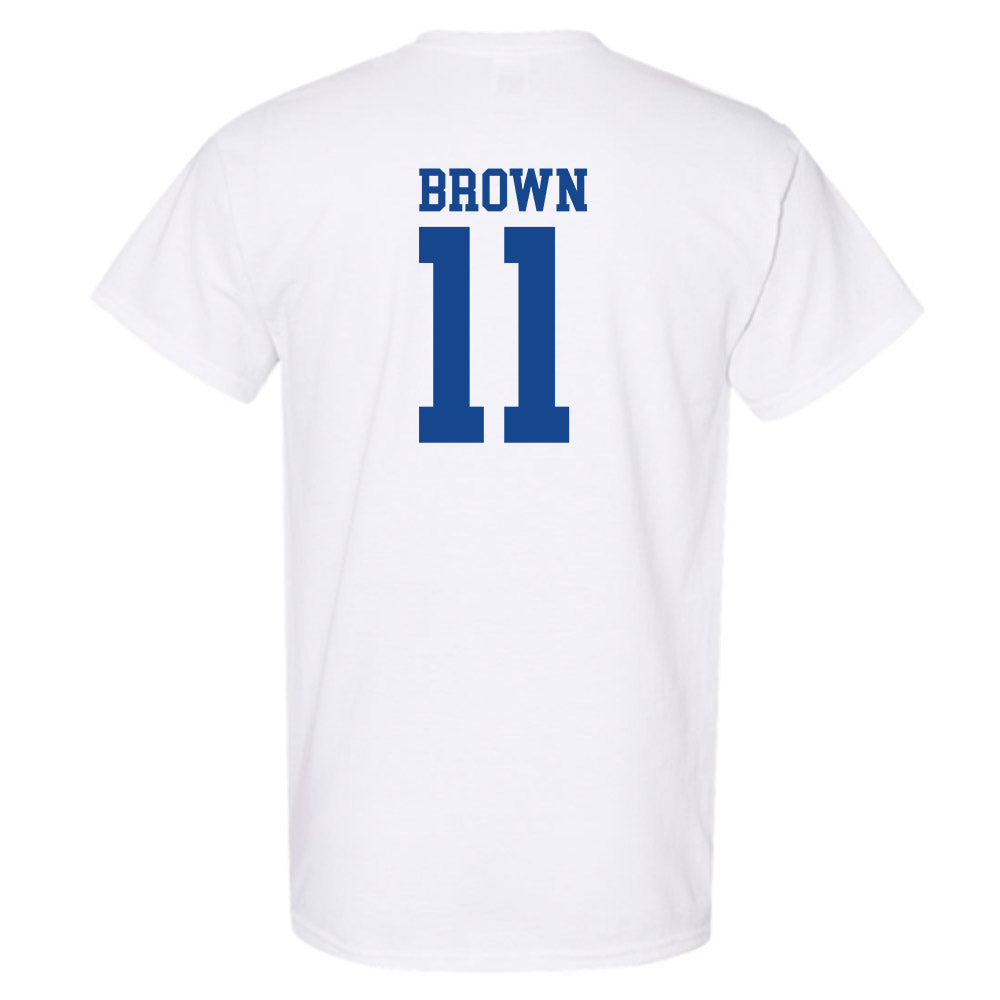 SMU - NCAA Football : Carterrious Brown - White T-Shirt-1