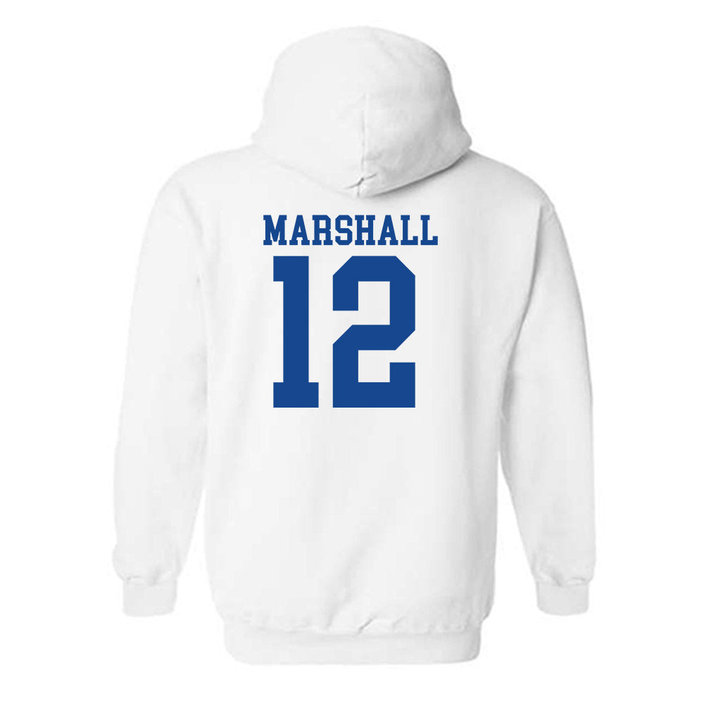 SMU - NCAA Football : Caden Marshall - White Hooded Sweatshirt-1
