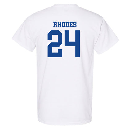 SMU - NCAA Football : Link Rhodes - White T-Shirt-1