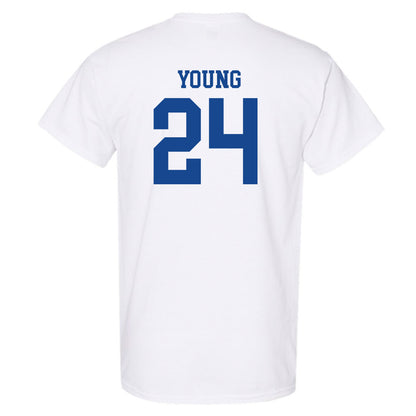 SMU - NCAA Football : Izayah Young - White T-Shirt-1