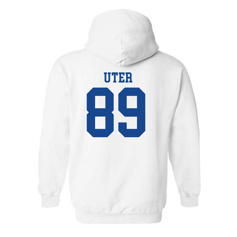 SMU - NCAA Football : Miles Uter - White Hooded Sweatshirt-1