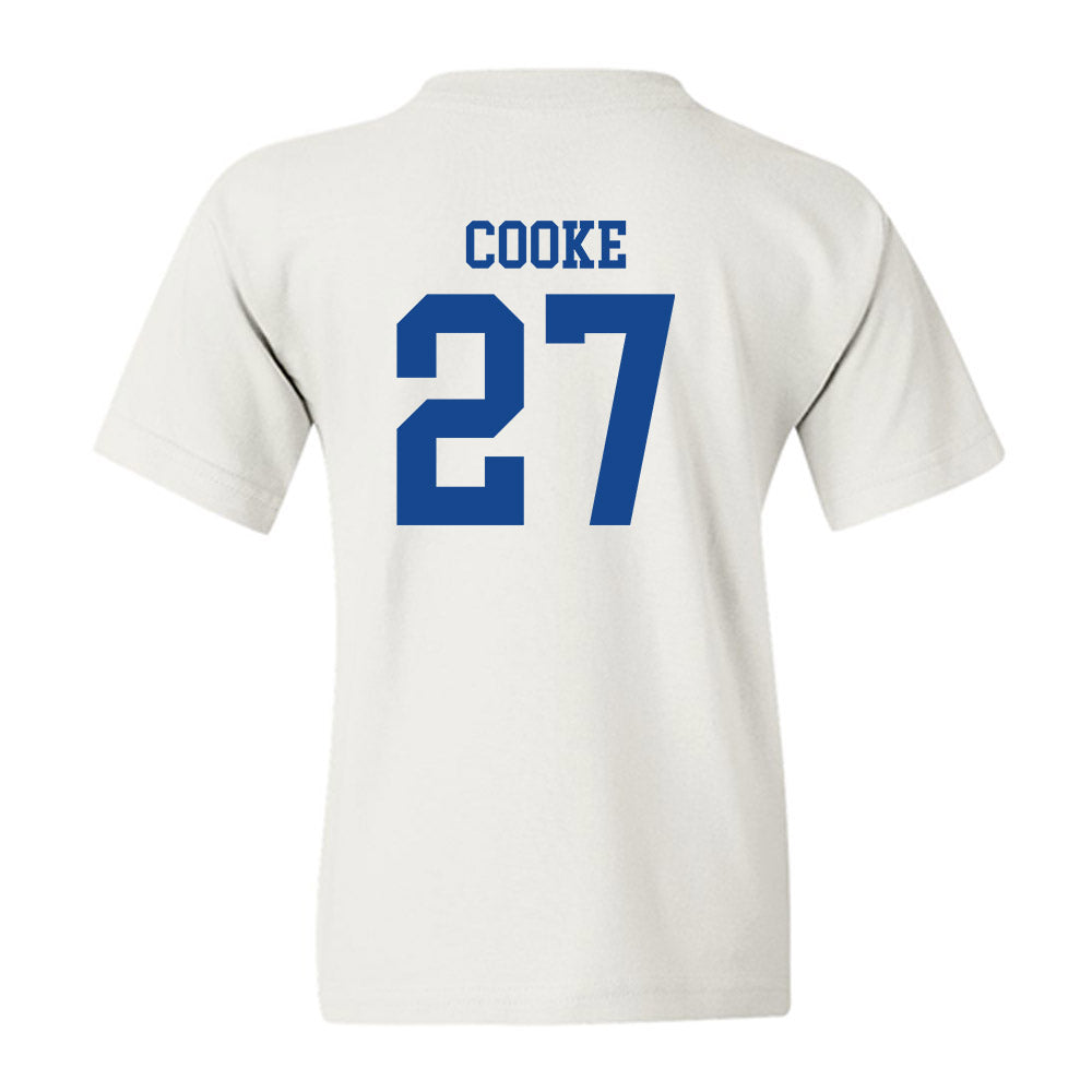 SMU - NCAA Football : Siler Cooke - White Youth T-Shirt-1