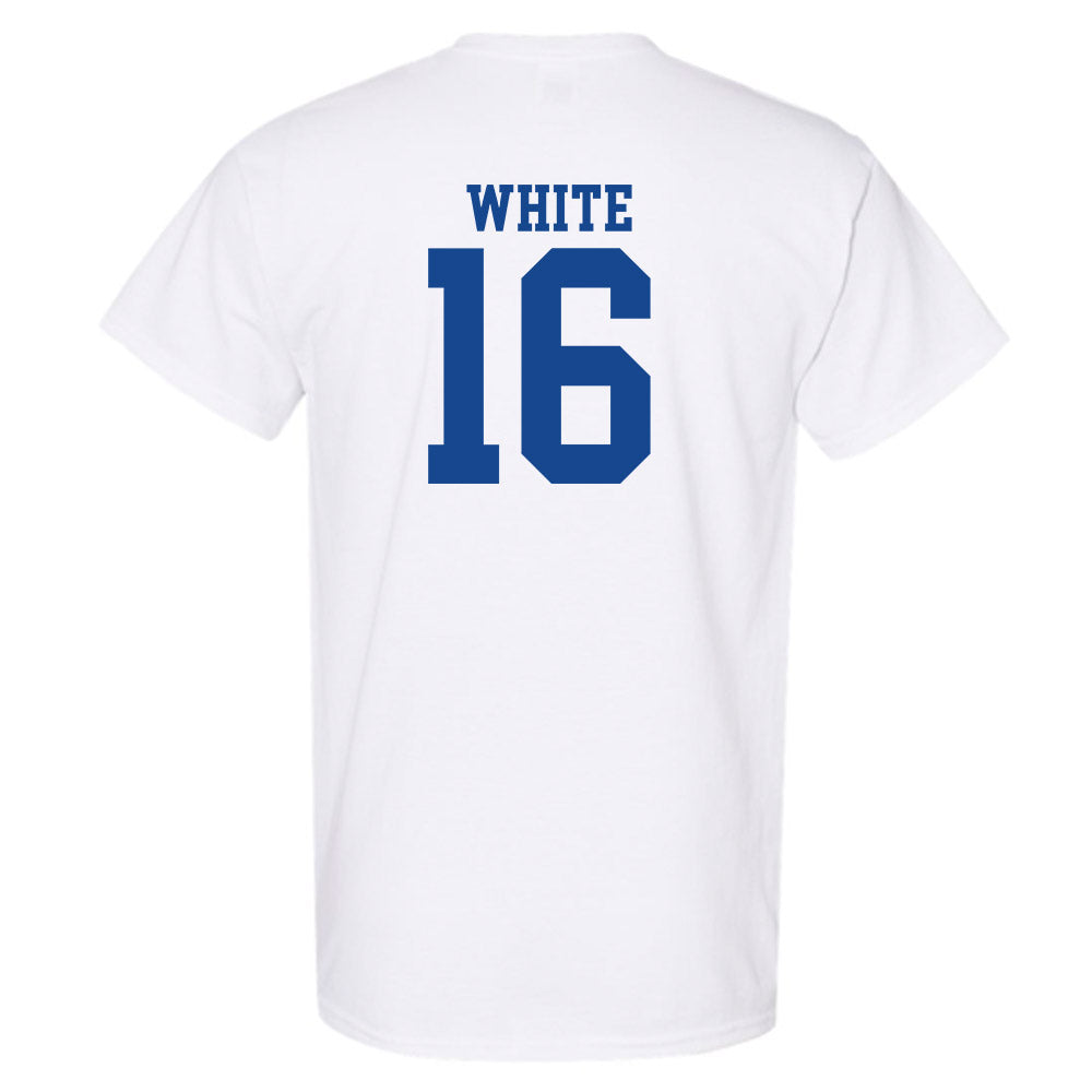 SMU - NCAA Football : Marques White - White T-Shirt-1