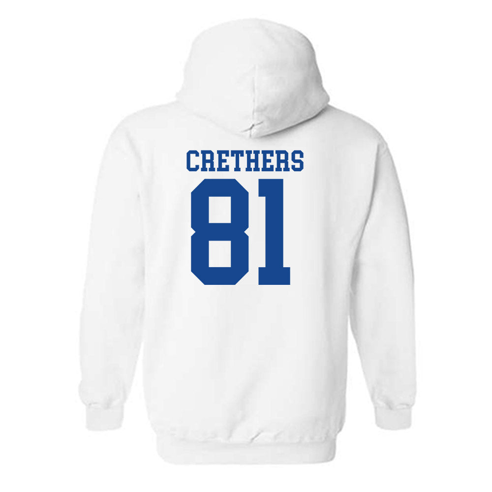 SMU - NCAA Football : Ty Crethers - White Hooded Sweatshirt-1
