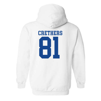 SMU - NCAA Football : Ty Crethers - White Hooded Sweatshirt-1