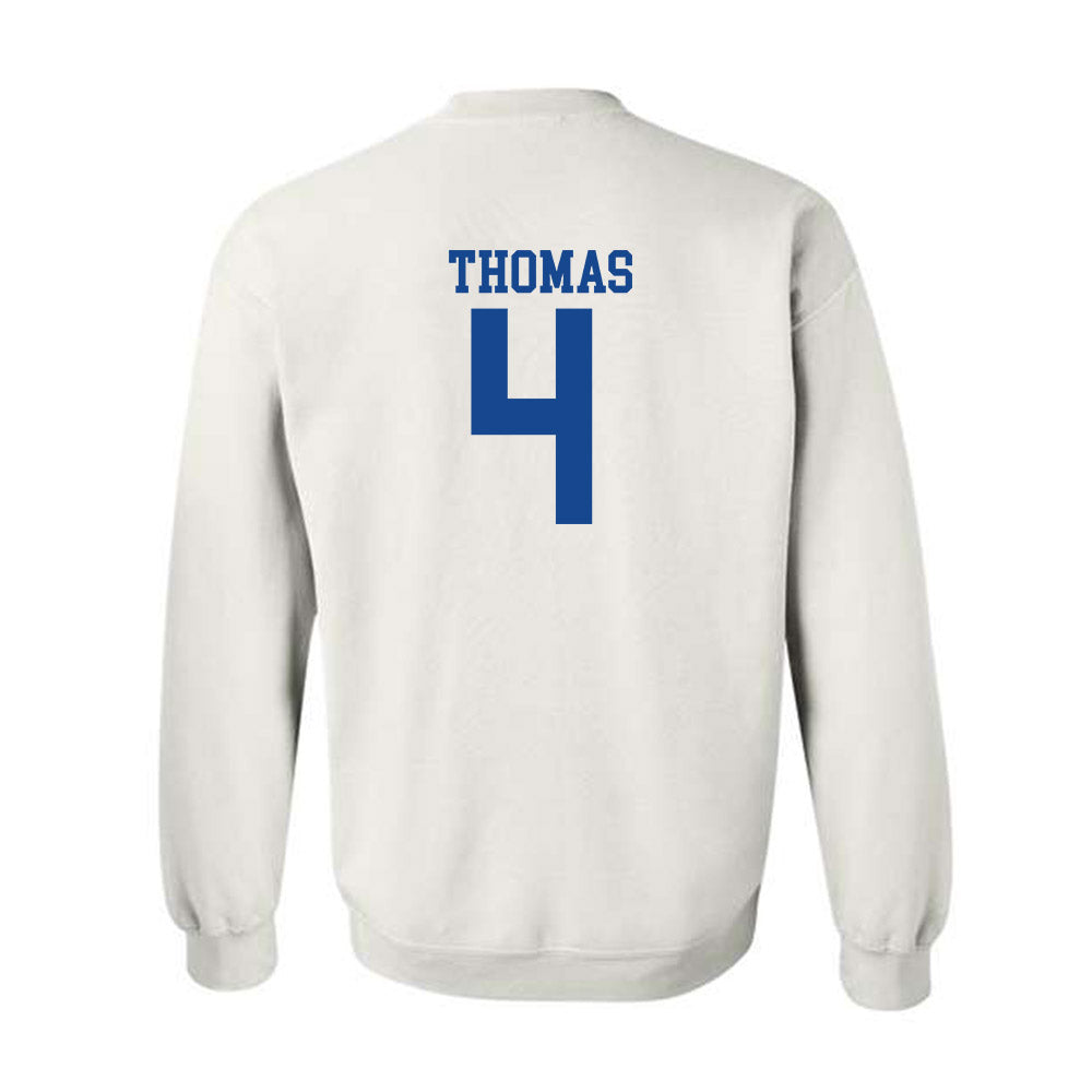 SMU - NCAA Football : Jayvon Thomas - White Crewneck Sweatshirt-1