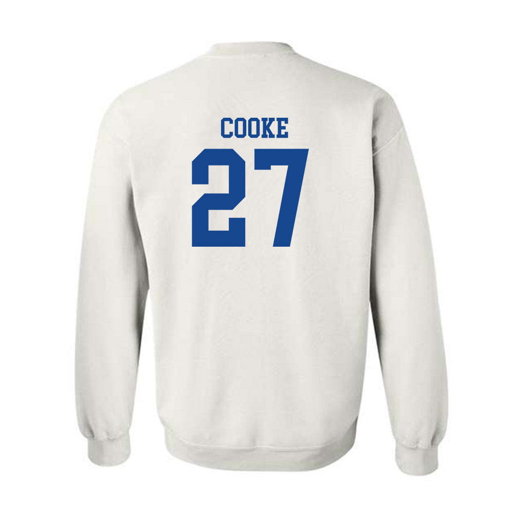 SMU - NCAA Football : Siler Cooke - White Crewneck Sweatshirt-1