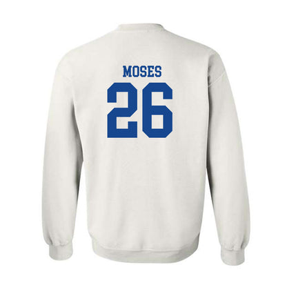 SMU - NCAA Football : Jaylen Moses - White Crewneck Sweatshirt-1