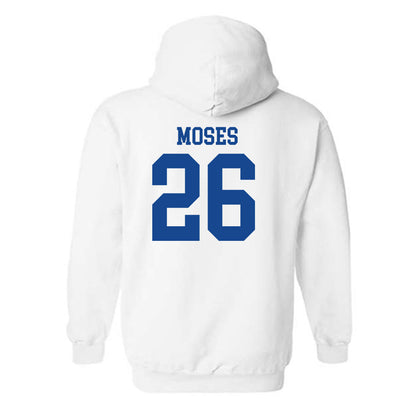 SMU - NCAA Football : Jaylen Moses - White Hooded Sweatshirt-1