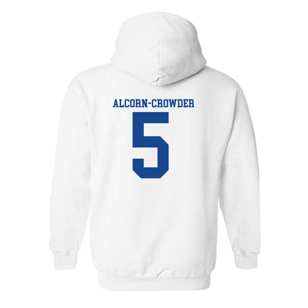 SMU - NCAA Football : Malcolm Alcorn-Crowder - White Hooded Sweatshirt-1