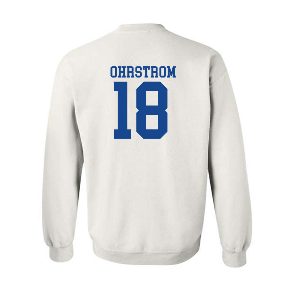 SMU - NCAA Football : Theodor Ohrstrom - White Crewneck Sweatshirt-1