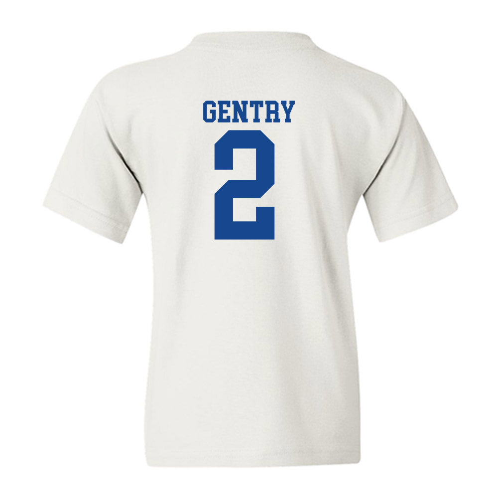 SMU - NCAA Football : Zadian Gentry - White Youth T-Shirt-1