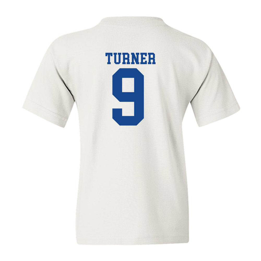 SMU - NCAA Football : Zachery Turner - White Youth T-Shirt-1