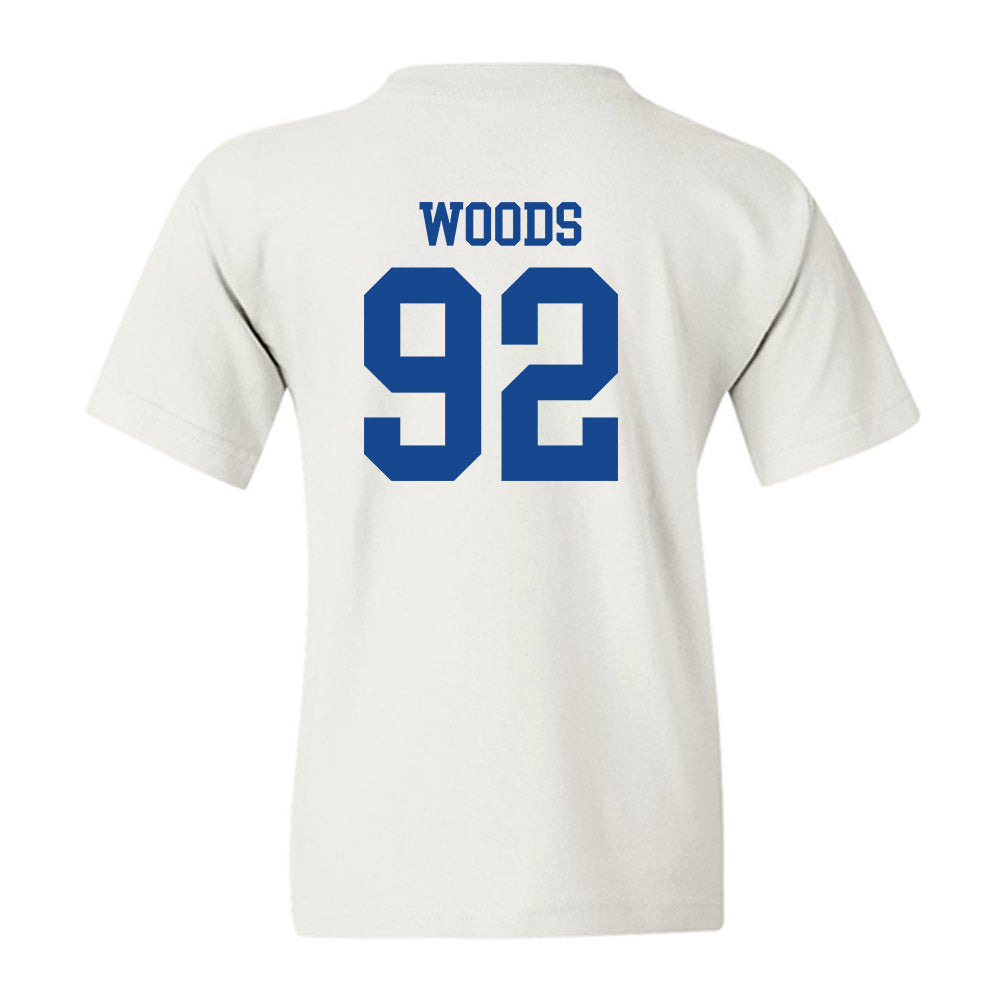 SMU - NCAA Football : Hudson Woods - White Youth T-Shirt-1
