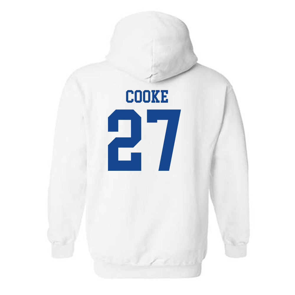 SMU - NCAA Football : Siler Cooke - White Hooded Sweatshirt-1