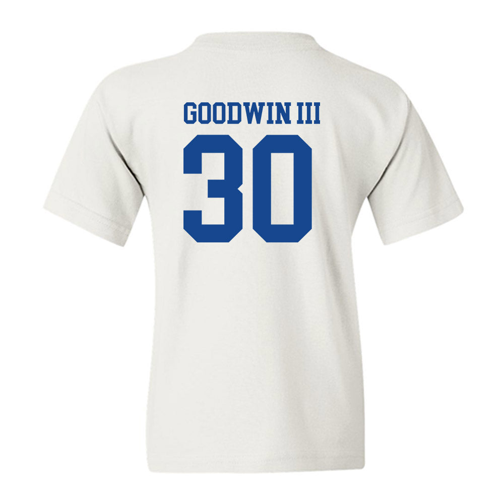SMU - NCAA Football : Kenneth Goodwin III - White Youth T-Shirt-1