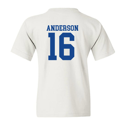 SMU - NCAA Football : Jakai Anderson - White Youth T-Shirt-1