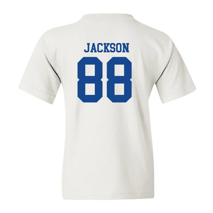SMU - NCAA Football : Trey Jackson - White Youth T-Shirt-1