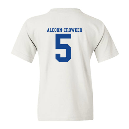 SMU - NCAA Football : Malcolm Alcorn-Crowder - White Youth T-Shirt-1