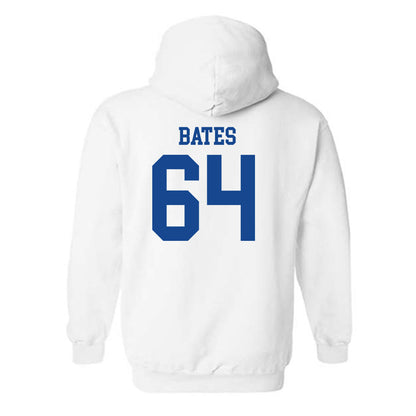 SMU - NCAA Football : Joshua Bates - White Hooded Sweatshirt-1