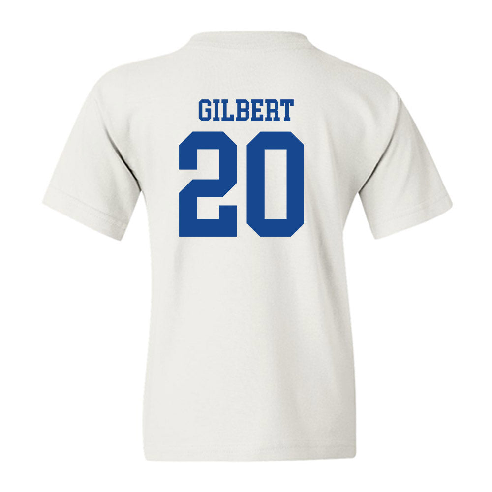 SMU - NCAA Football : Deuce Gilbert - White Youth T-Shirt-1