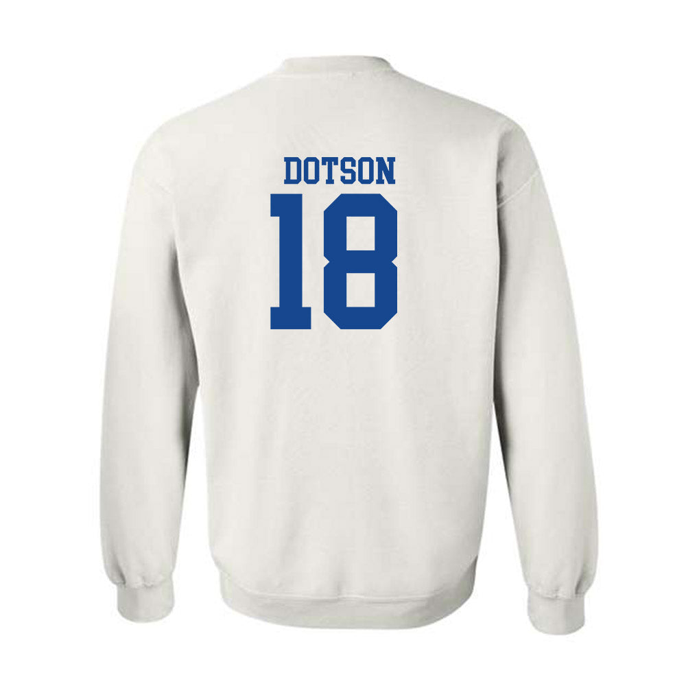 SMU - NCAA Football : KD Dotson - White Crewneck Sweatshirt-1