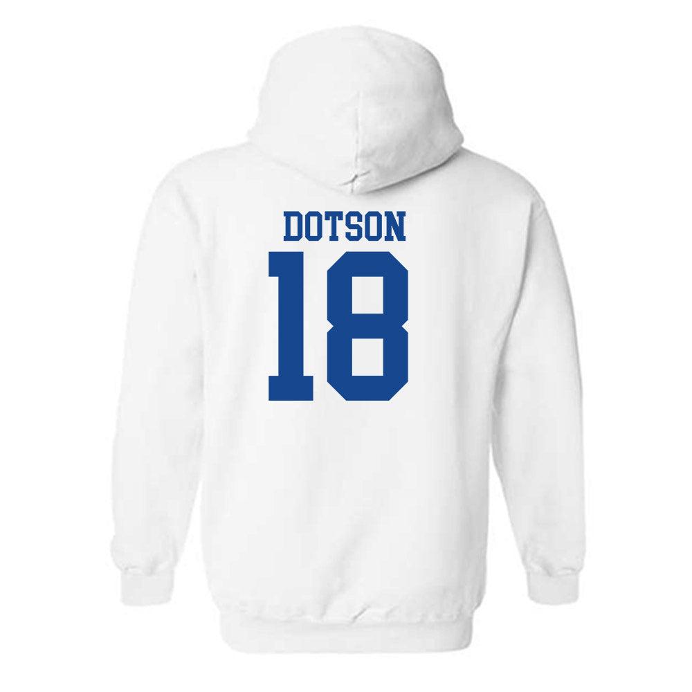 SMU - NCAA Football : KD Dotson - White Hooded Sweatshirt-1