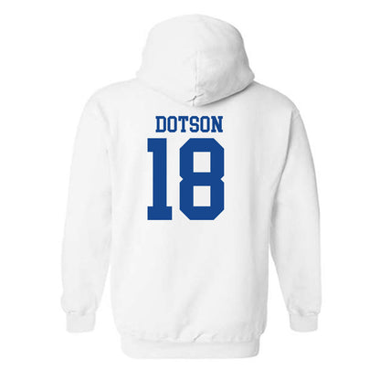 SMU - NCAA Football : KD Dotson - White Hooded Sweatshirt-1