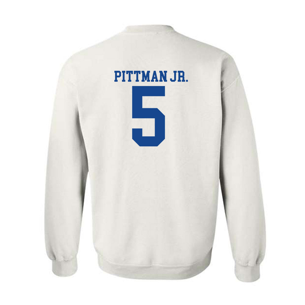 SMU - NCAA Football : Randy Pittman Jr. - White Crewneck Sweatshirt-1