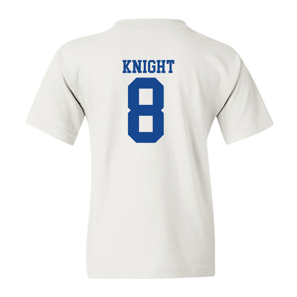 SMU - NCAA Football : Yamir Knight - White Youth T-Shirt-1